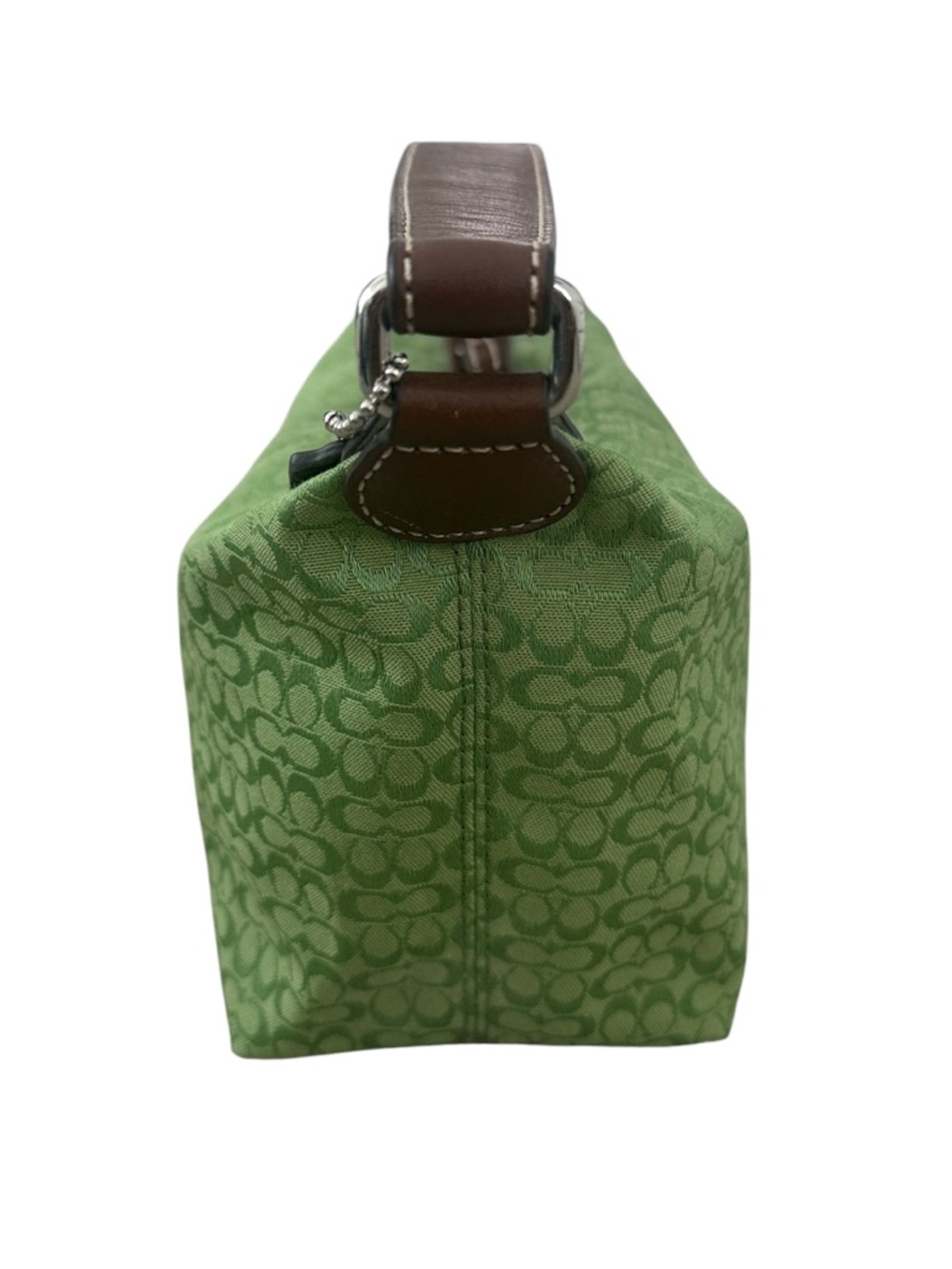 Coach Vintage Y2K Signature Soho Lime Canvas Brown Leather Mini Hobo Handbag - Picture 2 of 5